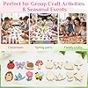 Spring Wood Painting Craft Kit, 24 Sets Spring Unfinished Wooden Magnet DIY Activity, Butterfly Bee Flower Wood Cutouts to Paint, Easter Party Favors, Classroom Craft Supplies, Group Art Projects #1