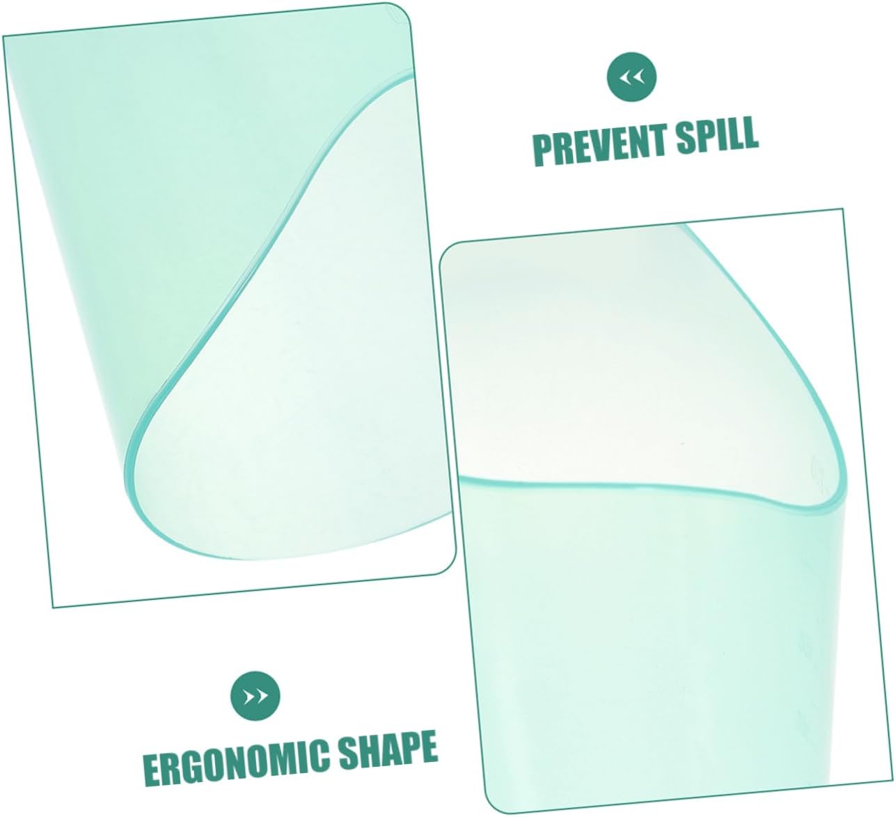 COLLBATH 2pcs Spill Drinking Cup for Elderly Transparent Caregiver Mug for Disabled Adults Water Glasses for Bedridden Patients Durable Easy to Clean