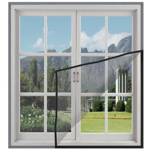 Image of Mosquito Net for Window (Size - 155cm X 190cm) Colour - Grey DIY Upgraded Net for Windows Perfact Size Pre-Stitched Window Net for Home Ready to Use Removable Mesh for Windows