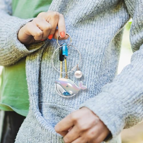 Image of 2 Pcs Cute Whale Keychain Set, Pink & Blue Ocean Whale Key Ring - Cartoon Whale Bag Charm, Key Pendant for Students, Ideal Carnival Prizes Birthday Goodie Bag Stuffers