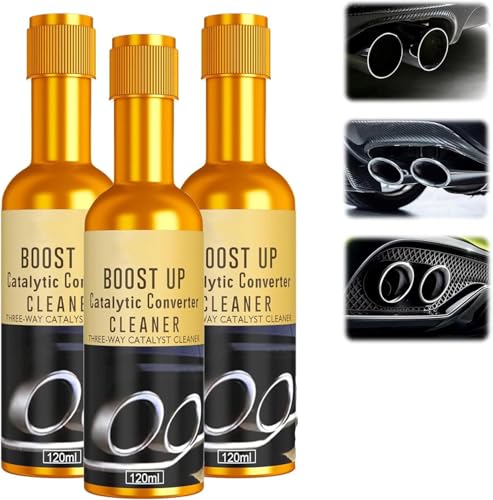 3Pcs Catalytic Converter Cleaner, Auto Parts Engine Cleaner,Exhaust System Pipe Carbon Removal Cleaners Treatment Additive Oil for Gas and Diesel Car