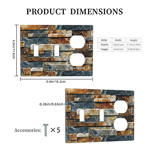 Gigszay Colorful Brick Outlet Cover Decorative Toggle/Toggle/Outlet Plastic Wall Plate Cover Funny Light Switch Cover For Bedroom Kitchen Home Decor #TOP3