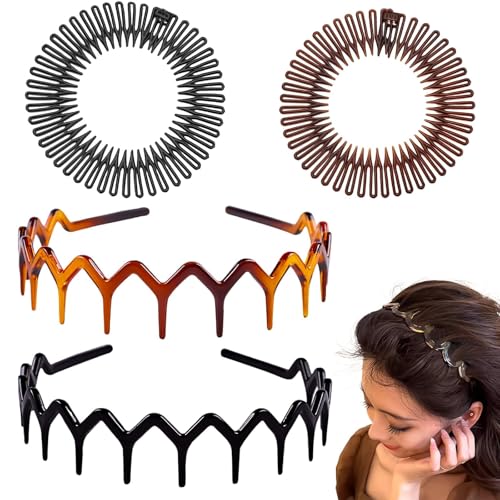 【Il prodotto include】: 2 * fascia a denti di sega, 2 * tagliacapelli invisibile, che possono soddisfare pienamente le esigenze di fissaggio dell'acconciatura e riordinare i capelli, comodo e pratico.