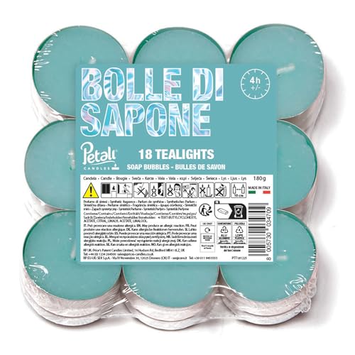 Price's Petali Range Bubbles - Confezione da 18 lumini profumati per casa ed eventi, 4 ore di combustione, candele profumate per tutte le occasioni, lumini a lunga durata, regali per donne e uomini
