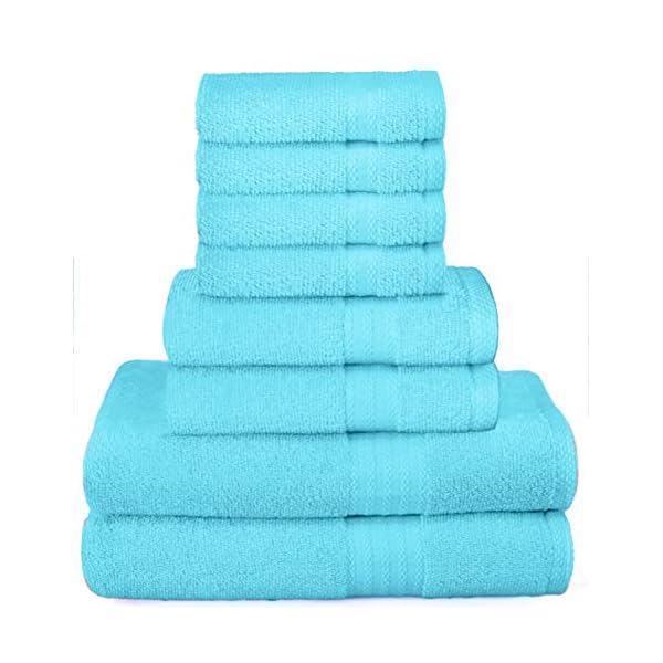 GLAMBURG Ultra Soft 8Piece Towel Set 100 Pure Ringspun Cotton