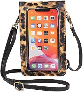 Women Leopard Crossbody Bag Cell Phone Touch Screen Purse Shoulder Pouch for iPhone 13 iPhone 12 iPhone 11 Pro Max XR X XS Max 8 7 Plus SE 2020 Google Pixel 6 5a 5 4a 4 XL