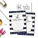 25 Nautical Baby Shower Invitations, Sprinkle Invite for Boy, Gender Neutral Reveal Navy Blue Gold Anchor Theme, Cute Printed Fill or Write In Blank Printable Card, Coed Twin Party Paper Supplies