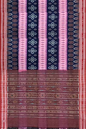 Image of Odisha Sambalpuri Handloom Ikat Women's Cotton Saree, Odisha Handloom Handmade Pure Cotton Khandua Saree, Ikkat Orissa Traditional Handloom Saree Without Blouse