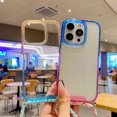 Étui de luxe rigide transparent avec chaîne collier pour iPhone 13 Pro