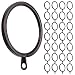 Meriville 28 pcs Oil-Rubbed Bronze 1.5-Inch Inner Diameter Metal Flat Curtain Rings with Eyelets, Fits Up To 1 1/4-Inch Rod