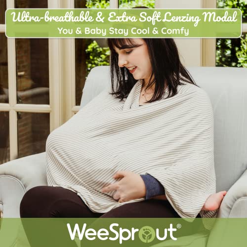 image for WeeSprout Nursing Cover for Breastfeeding, Soft & Breathable Nursing P