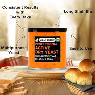 Urban Platter Active Dry Yeast | 3.53 Oz (100g) | Fast Rising Yeast for Baking Bread, Pizza, Cakes & Dough | Professional Grade & Gluten Free | No Preservatives | Ideal for Home & Commercial Use