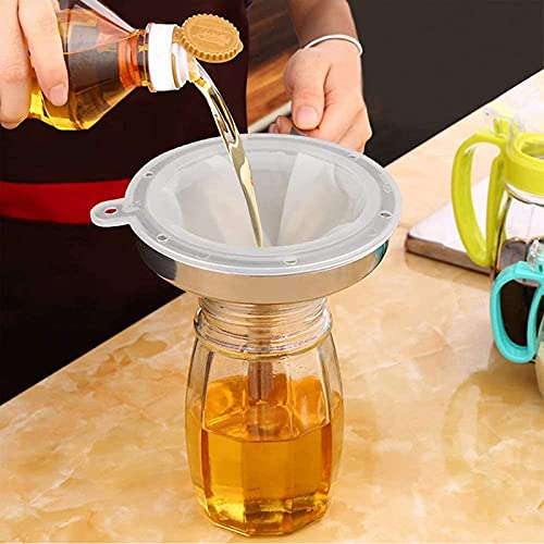 Sieb, 2 Stück, aus Nylon, Filter, Netz, Weinfilter, feines Sieb, kompatibel mit 5 Zoll, Küche, Trichter für die Filterung von Saft, Milch, Kaffee, Wein, Lebensmittelöl, 200 Mesh und 400 Mesh