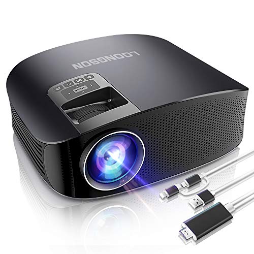 Mini Projector,LoongSon Portable Video Projector Full HD 1080P Supported for Home Theater Movie