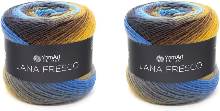 YarnArt Lana Fresco 100% Wool Yarn – Fine/Sport Weight (#2) – 3.52 oz (100g) / 415 yds (380m) per Ball – Soft Natural Fiber Knitting & Crochet Yarn for Sweaters, Shawls, Garments (2, 8102)