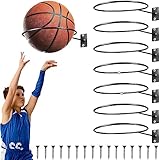 8 Stücke Wandhalterung Ball Rack, Wandhalterung Ball Storage Mit Schrauben, Montiert Metall Ball Wandhalterung, Ball Rack für Basketball Rugby Volleyball Fußball Display (Schwarz)