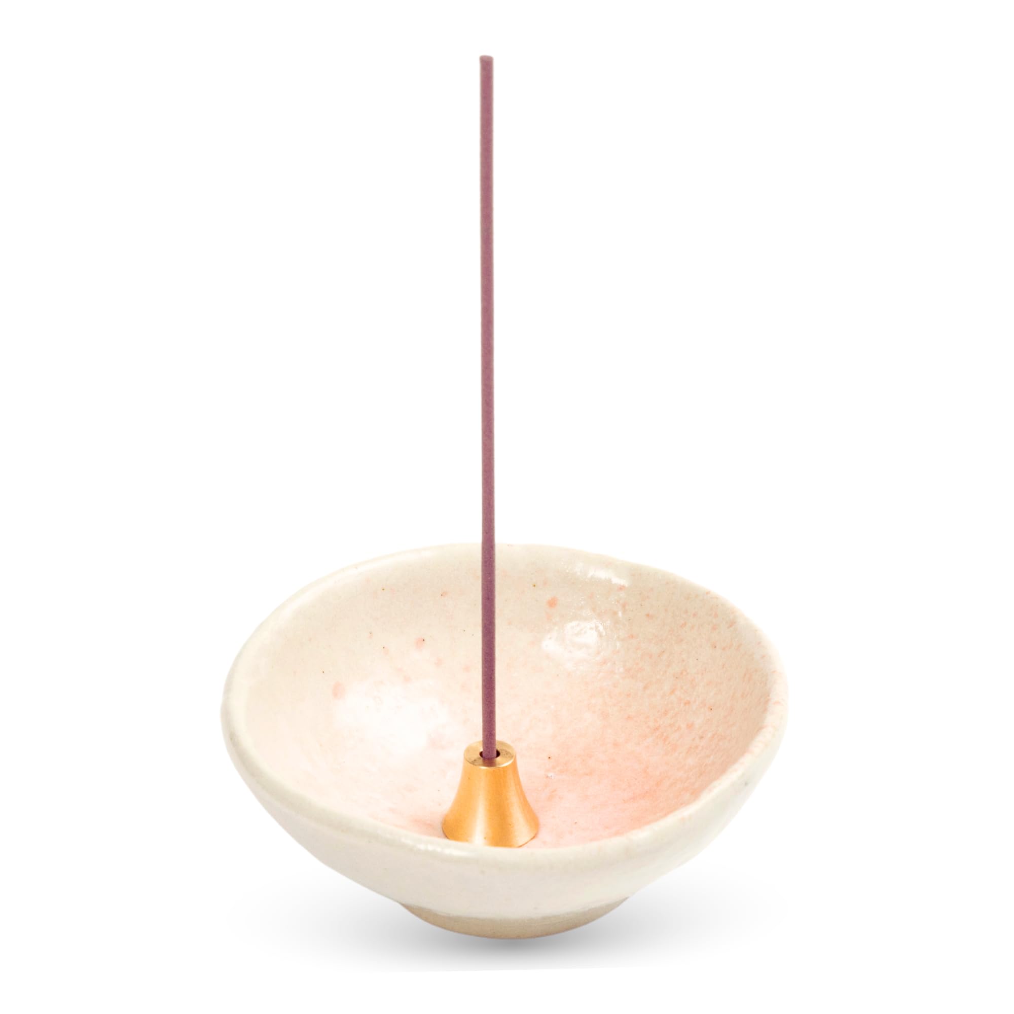 Porte-encens rose cerisier pour une méditation zen avec attrape-cendres