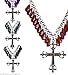 Widmann 7513V, Kette gothisches Kreuz mit Jupitertropfen in 4 Farbvarianten - blau, lila, rot und schwarz für Halloween oder Karneval (grün)
