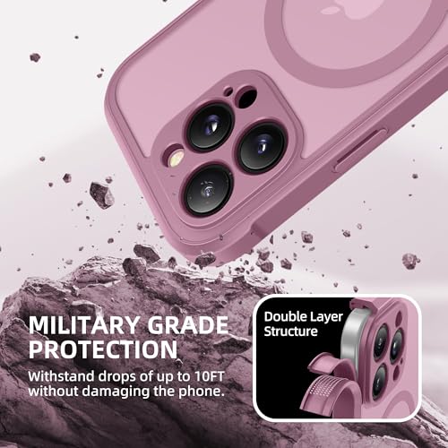 BERFY for iPhone 16 Pro Case, Compatible with MagSafe, Built-in Privacy Screen Protector, Camera Protection, Shockproof Full Body Phone Case 6.3", Translucent Palevioletred by BERFY - Used condition - Image 8