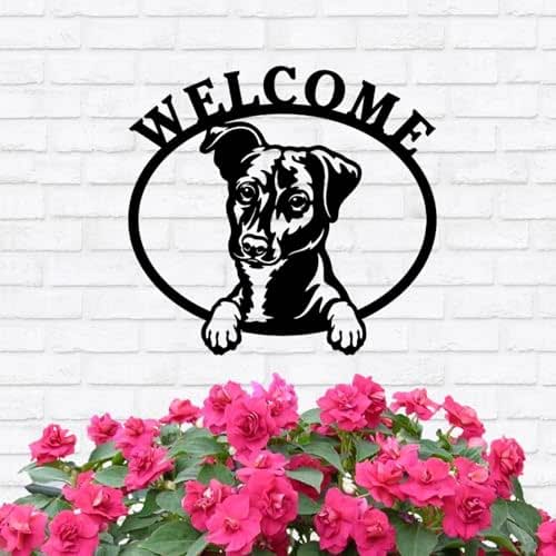 Jeclist Personalized 8" Dog Metal Sign for Porch