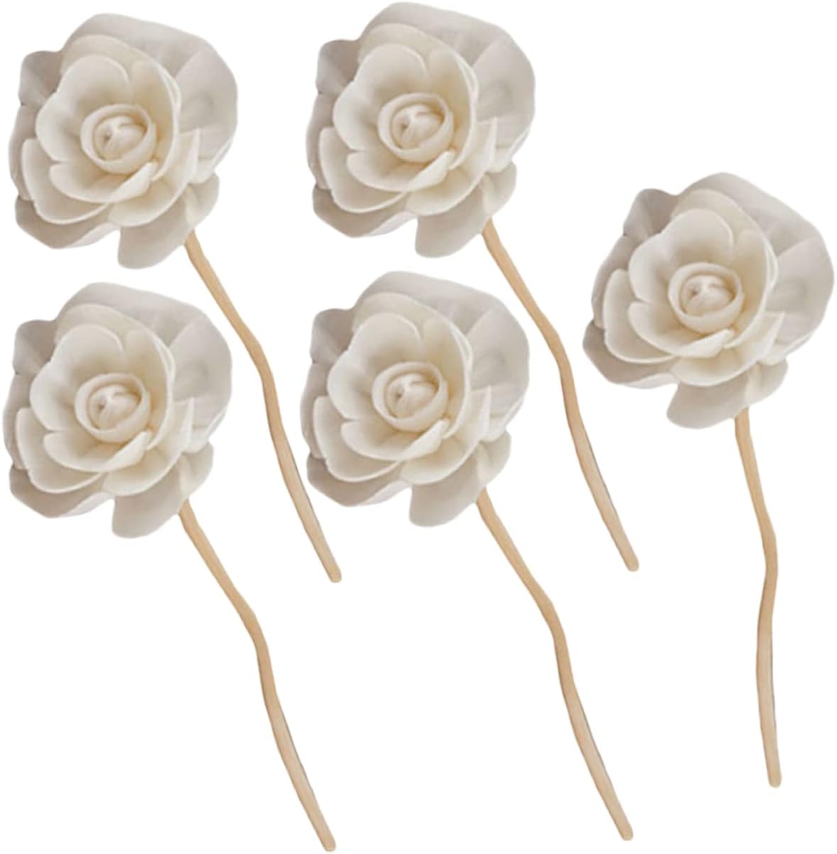 5Pcs Wedding Aromatherapy Sticks Fireless Essential Oil Diffuser Replacements Chic Rattan Flower Aroma Sticks for Home Decor Car and More