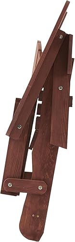 Miniatura 4 de Silla Adirondack plegable de madera para exteriores con respaldo y tabla de asiento premontados, capacidad de 330 libras, silla de madera de gran