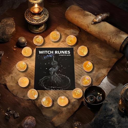 Set de Runas de Vidrio Esotéricas con Guía de Meditación Pagan 7