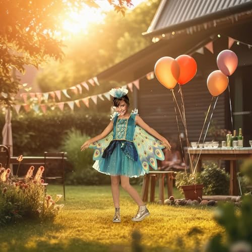 Disfraz de pavo real para niños talla L 12-14 miniatura 3