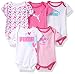 PUMA Baby Girls' 5 Pack Ss Bodysuits, Sugar Plum, 6-9 Months