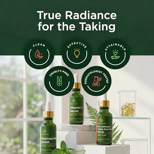 Image of Tree of Life Face Serum Skin Care Set, Vit C, Niacinamide & Peptides Serum