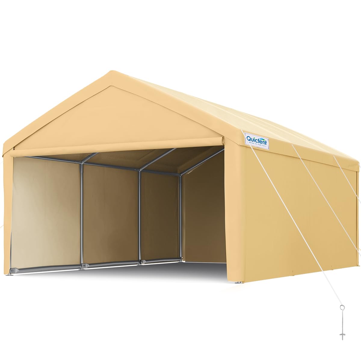 IDEALHOUSE 13x20 FT Heavy Duty Carport Canopy - Portable Garage With Roll-Up Doors, Waterproof Shelter For Trucks, Boats, Storage