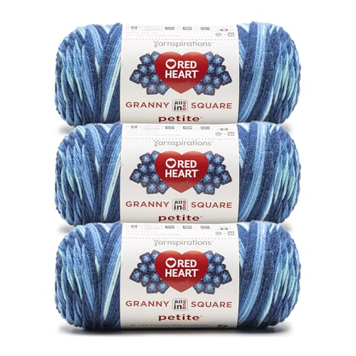 Image of Red Heart Granny Square Petite Yarn for Crocheting, Flip Side, 3-Pack