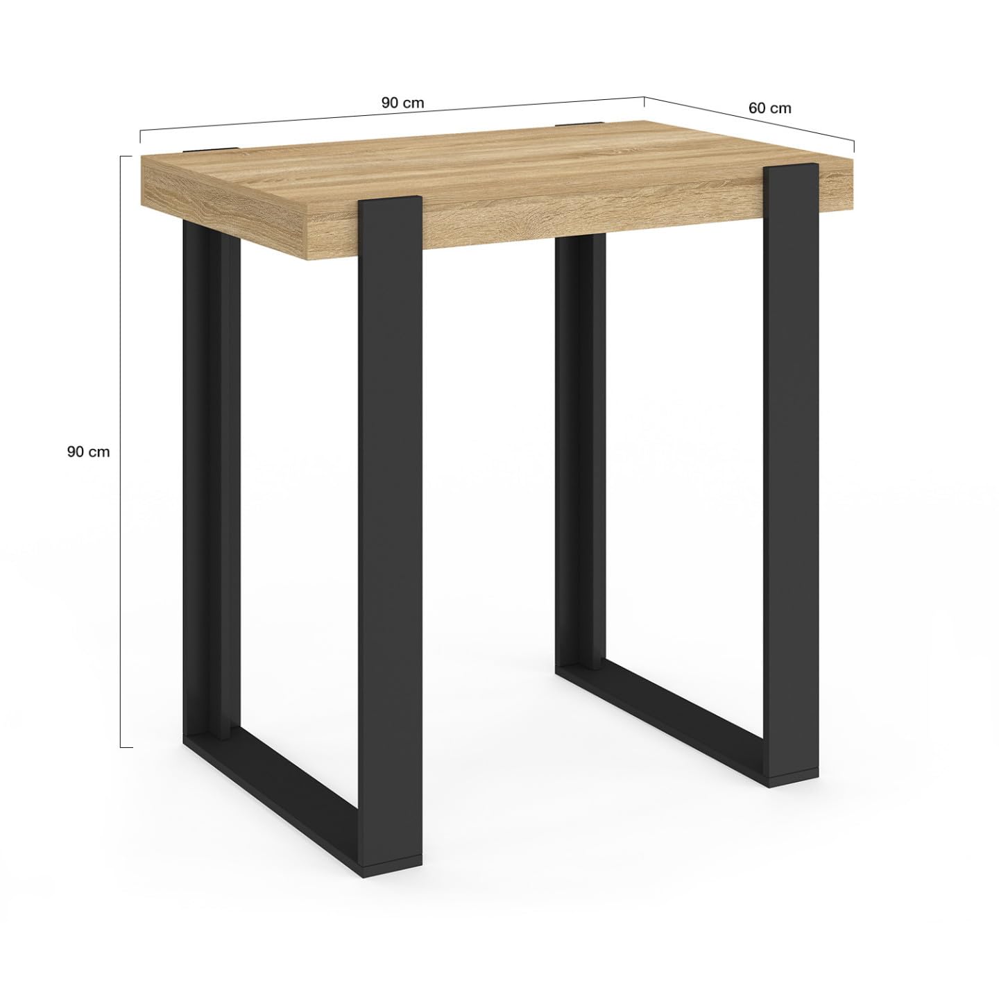 IDMarket - Table Haute de Bar Phoenix Bois et Noir 113 cm