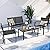 Shintenchi 4 Pieces Patio Furniture Set with Glass Coffee Table, Loveseat,2 Single Chairs,Patio Set with Breathable Backrest Material,Conversation Set for for Patio, Garden(Dark Black)