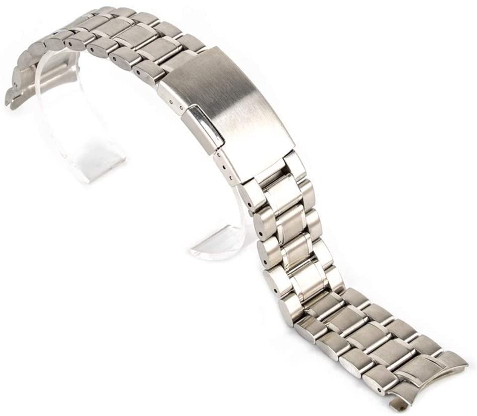 Bracelet de montre en acier inoxydable élégant à extrémité incurvée 20mm