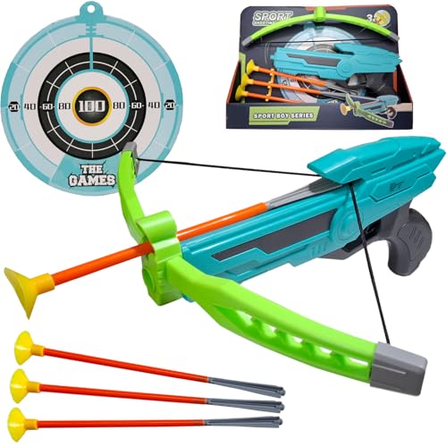 Youth Crossbow Toy Set 3 Suction Cup Arrows and Target Youth Hunter Costume Accessory for Halloween Party Sport Shooting Archery Playset 14 Years and up