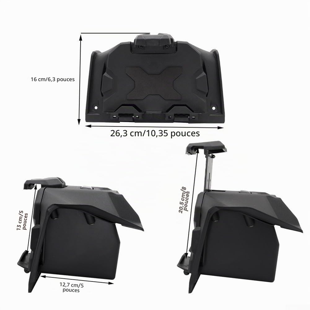 Boîte de rangement avec support de téléphone pour appareil électronique Polaris pour RZR XP1000, RZR XP4 1000, RZR Trail S 900/1000 et modèles Turbo 2019-2023 – Construction en polyéthylène