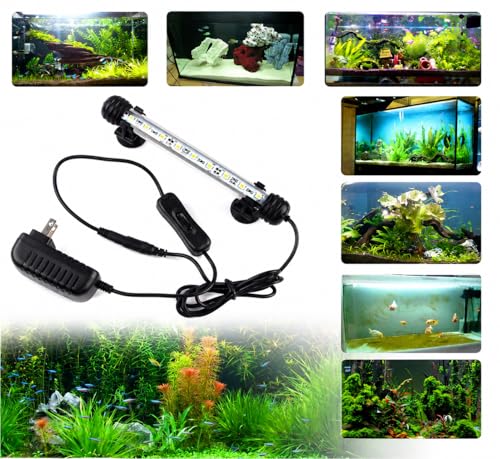 Image of Venus Aqua LED Aquarium Light for Fish Tank, IP68 Waterproof Fully Submersible Aquarium Lamp with 2 Suction Cups, Bright White LED Light, 52 cm