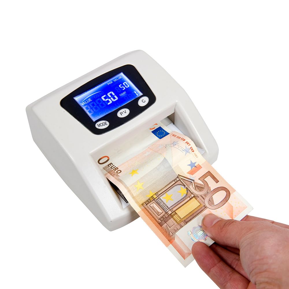 Euro-Rilevatore Banconote False Ac220-240V Bianco Plastica - 1 Unità