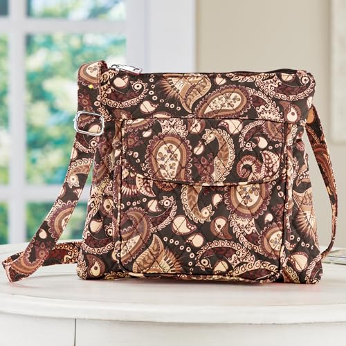 Collections Etc Versatile Quilted Paisley Print Cross-Body Handbag2