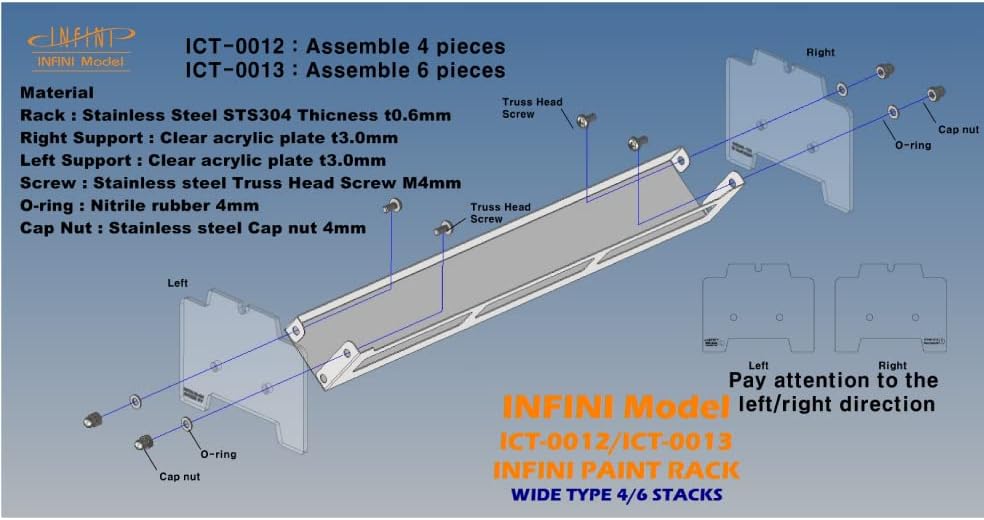 INFINI MODEL [ICT-0013 Paint Rack Wide 6 stacks (For Mr. Hobby, IPP)