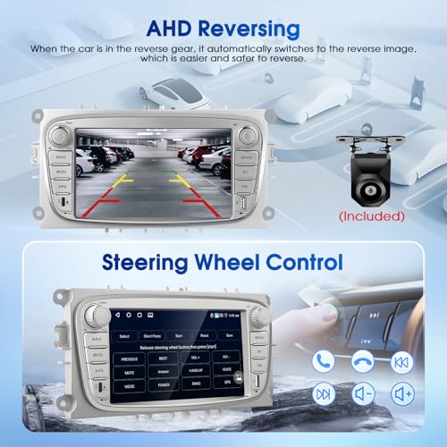 Autorradio Android de 7 pulgadas para salpicaderos Ford con funciones CarPlay y WiFi multimedia 7