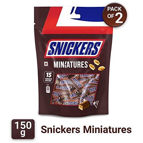 Image of Snickers Peanut Filled Miniature Chocolates Birthday Gift Pack, 150G (Pack of 2)