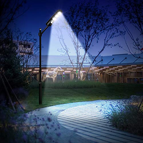Hcoor Solar Street Light Outdoor Motion Sensor Solar Flood Light Ip65 Waterproof Auto Dusk To Dawn With Remote 6500K Cool White Solar Security Light For Yard Garden Pathway Pool Lawn #TOP4