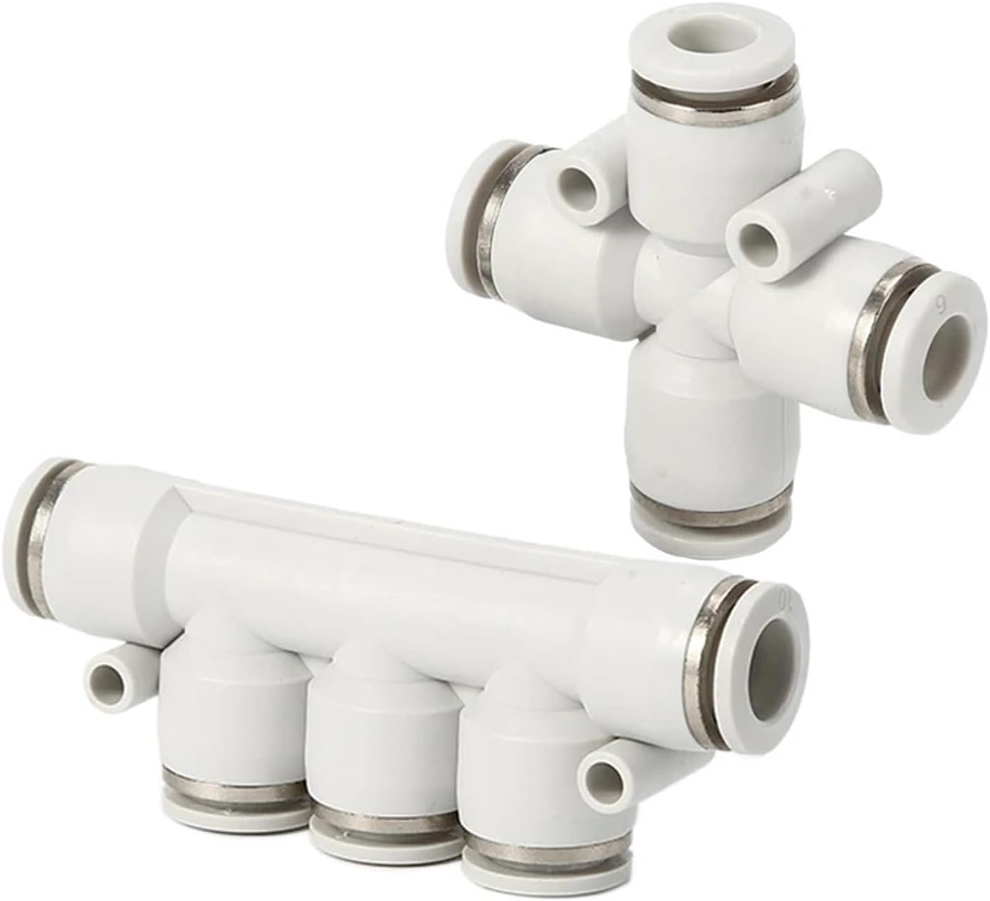 1pcs White PZA PK Pneumatic Connector Four-way Five-way Air Hose Quick Release Pneumatic Fitting Accessories(PK,Use 12mm hose)