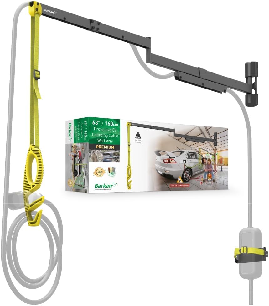 Barkan Brazo Protector de Pared para Cable Cargador de Coche Eléctrico 160 cm, con 5 Años de Garantía, Zincado Impermeable para Interior y Exterior, Vehículo Eléctrico Barkan Brazo Protector de Pared para Cable Cargador de Coche Eléctrico 160 cm, con 5 Años de Garantía, Zincado Impermeable para Interior y Exterior, Vehículo Eléctrico