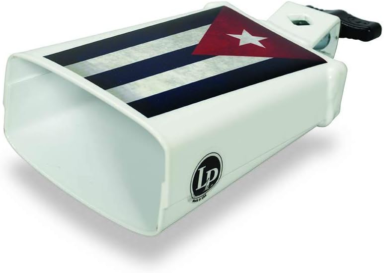 Latin Percussion Collect-A-Bell Cowbell, White with Cuban Flag Graphic Art, 5" (LP20NY-QBA3)