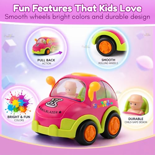 Image of Toy Imagine Kids Friction Car Set Pack of 6 - Push and Go Cars with Moving Bonnet & Driver | Perfect Birthday Return Gifts, Party Favors & Gift Set for Boys & Girls