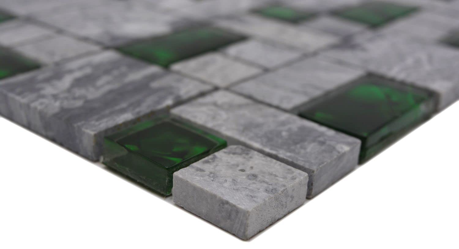 Mosaico in vetro naturale grigio con verde lucido da parete pavimento cucina bagno doccia mosaico mosaico pavimento
