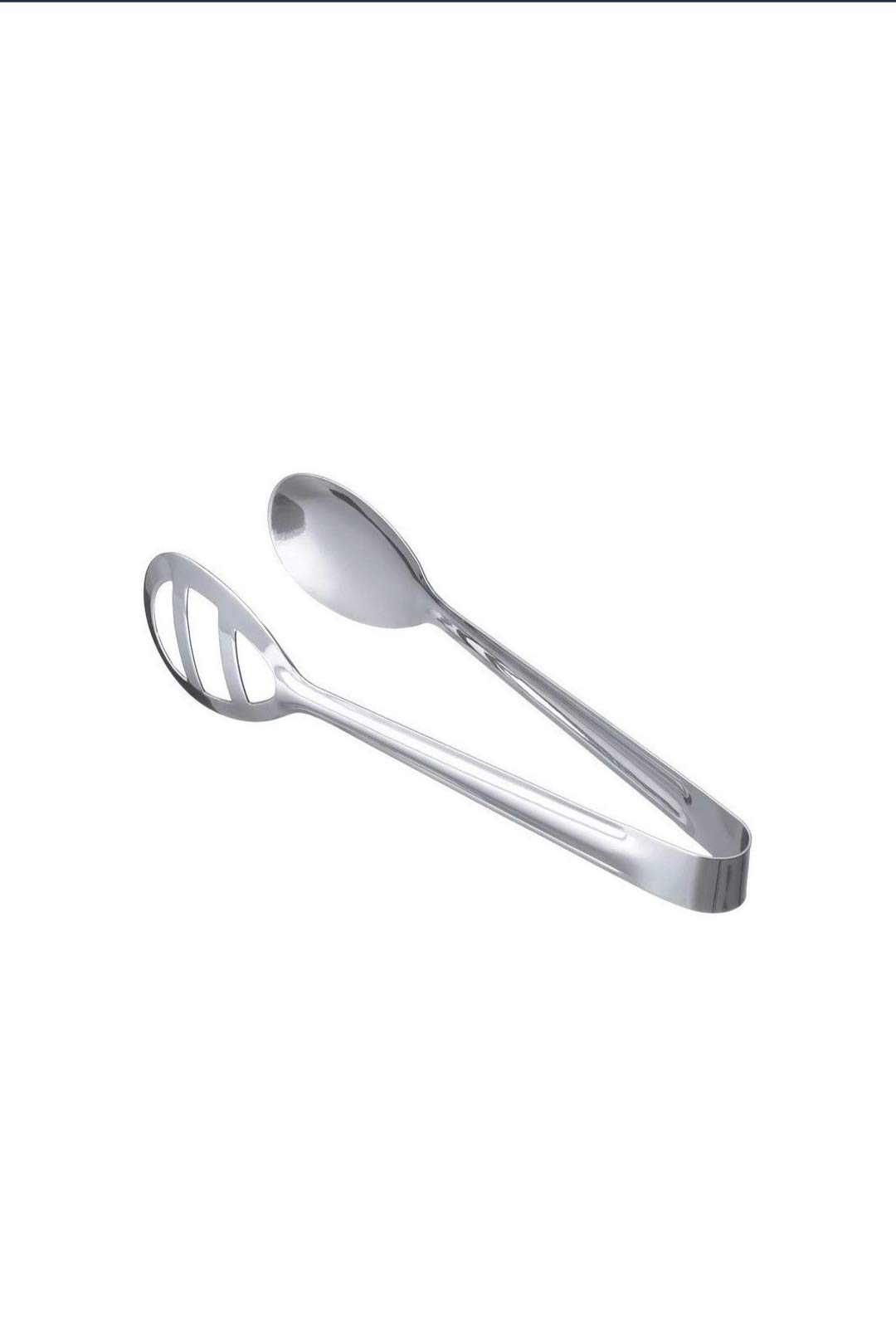 POOJA ECOMMERCE Stainless Steel Oval Salad Tong Silver (20 cm) (Oval Salad)